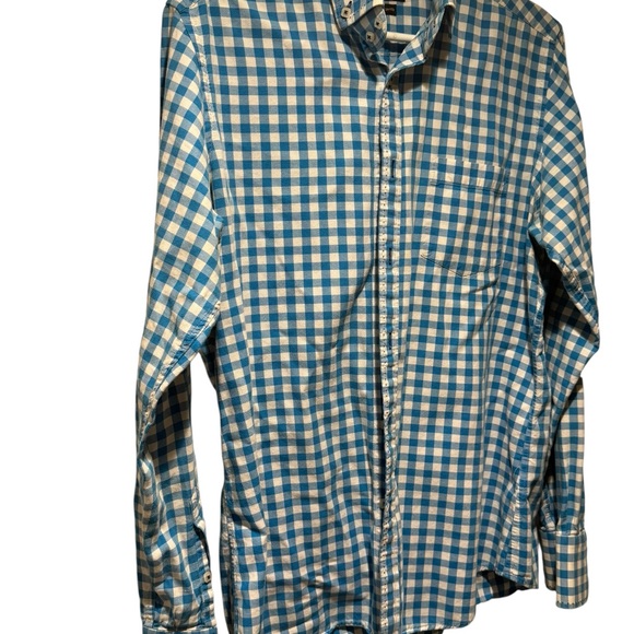 Simons Checkered Blue and White Men's Shirt - Picture 7 of 8